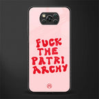 fuck the patriarchy glass case for poco x3 image