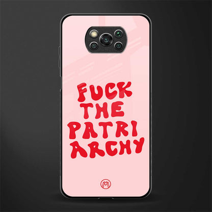 fuck the patriarchy glass case for poco x3 image