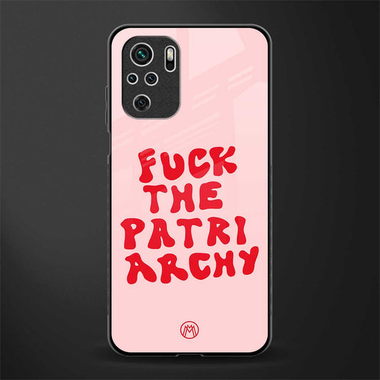 fuck the patriarchy glass case for redmi note 10 image