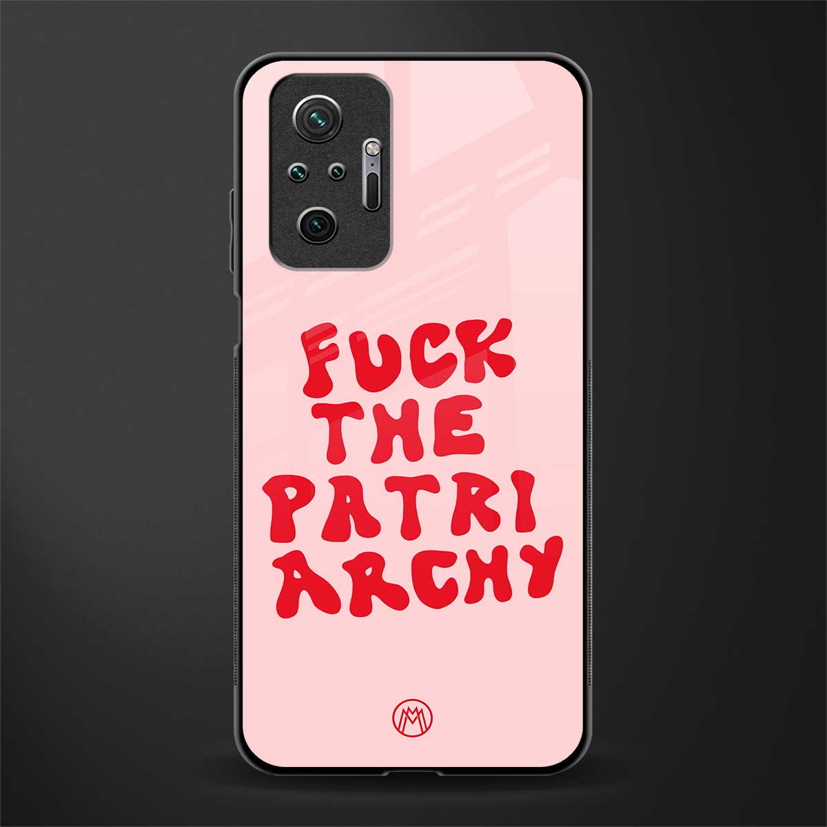 fuck the patriarchy glass case for redmi note 10 pro max image