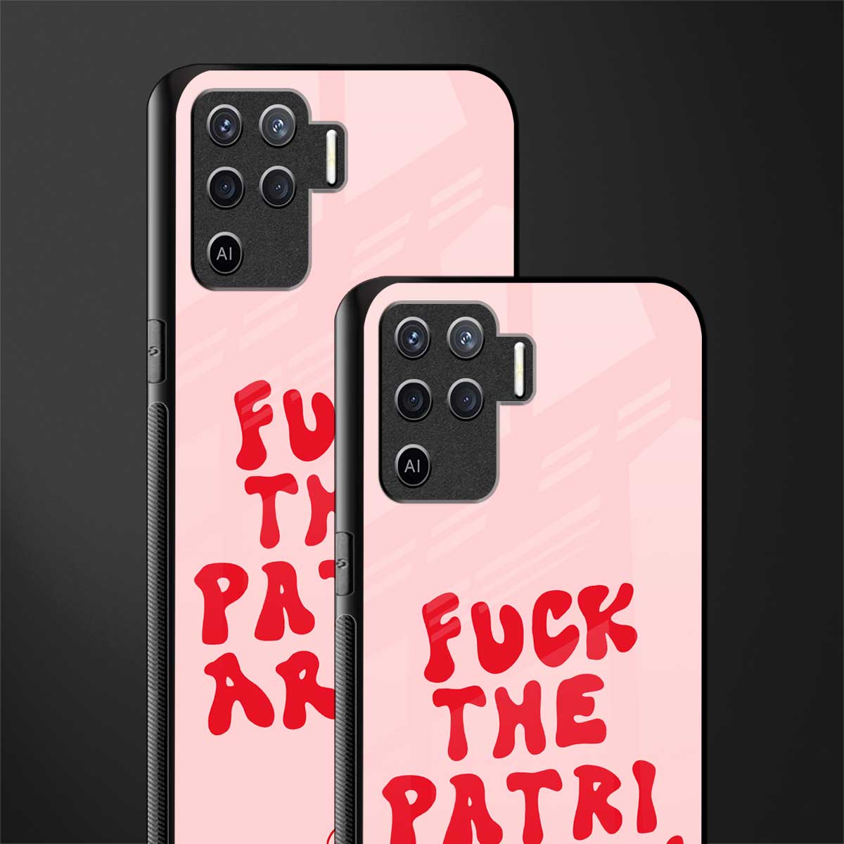 fuck the patriarchy glass case for oppo f19 pro image-2