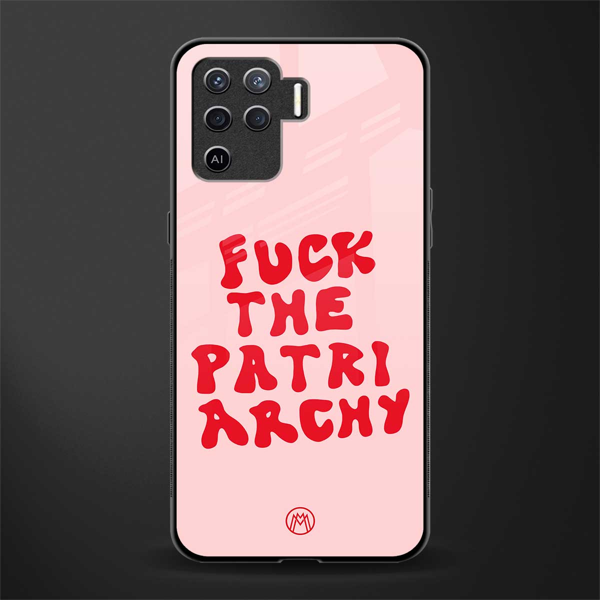 fuck the patriarchy glass case for oppo f19 pro image
