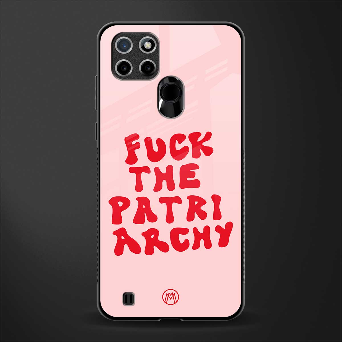 fuck the patriarchy glass case for realme c21 image