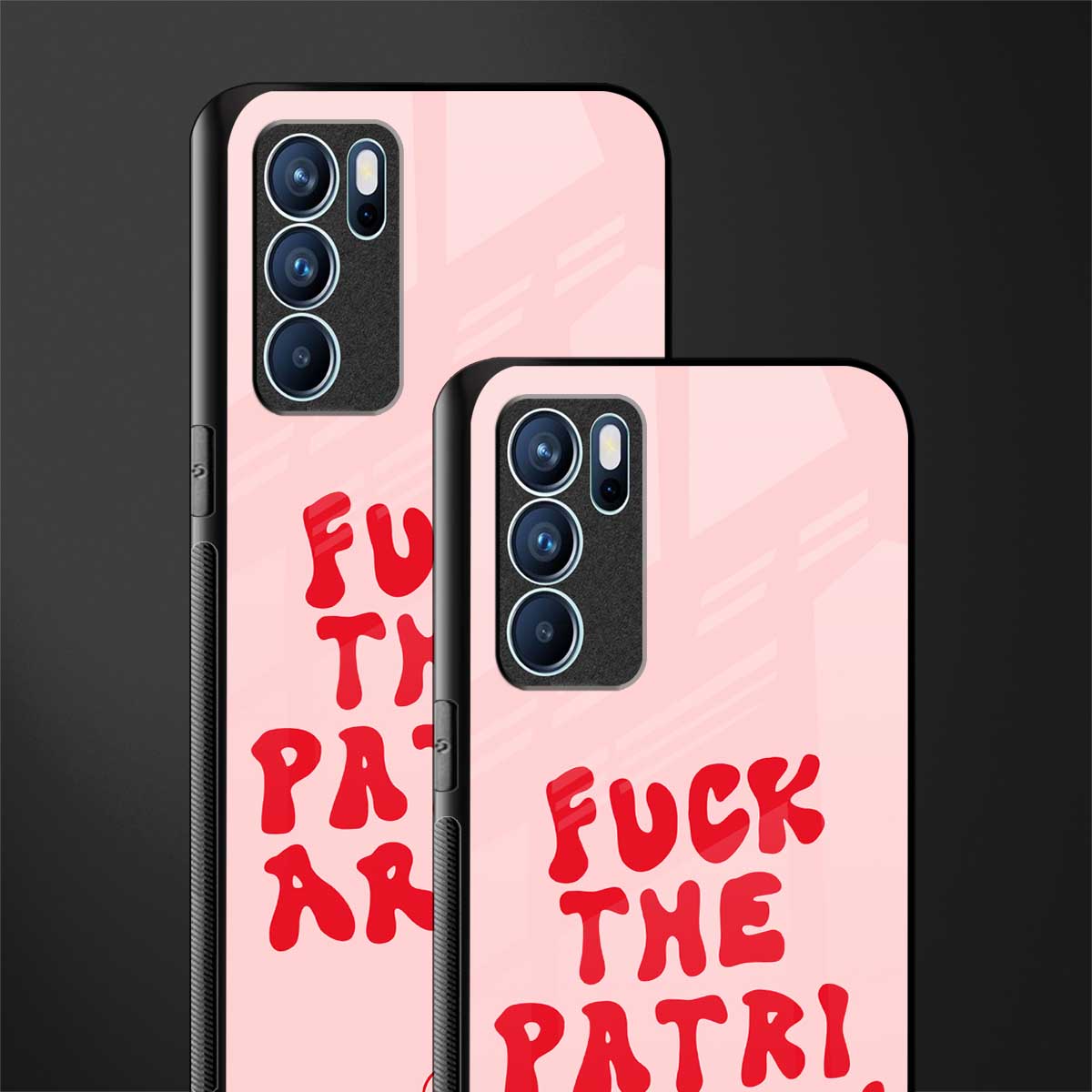 fuck the patriarchy glass case for oppo reno6 5g image-2