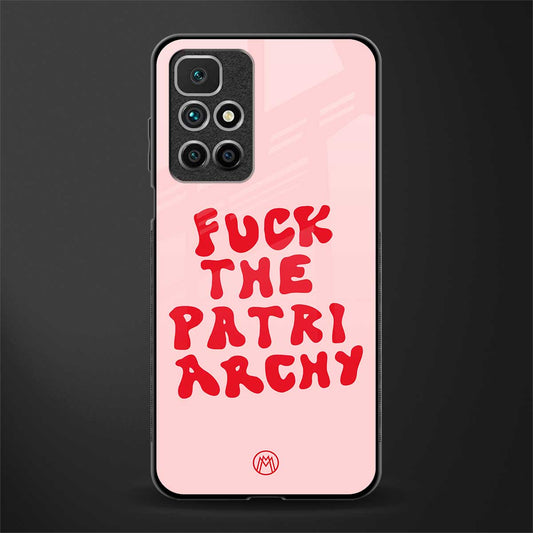 fuck the patriarchy glass case for redmi 10 prime image