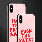 fuck the patriarchy glass case for iphone xs image-2
