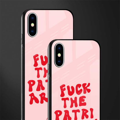 fuck the patriarchy glass case for iphone xs image-2