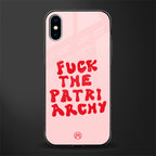 fuck the patriarchy glass case for iphone xs image