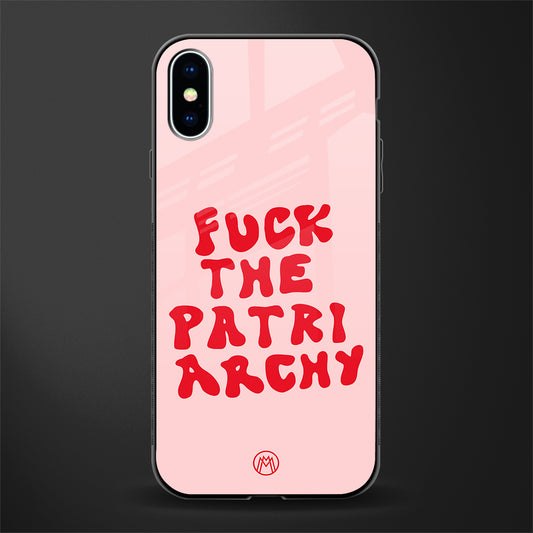 fuck the patriarchy glass case for iphone xs image