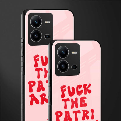 fuck the patriarchy back phone cover | glass case for vivo v25-5g