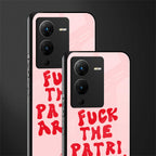 fuck the patriarchy back phone cover | glass case for vivo v25 pro 5g