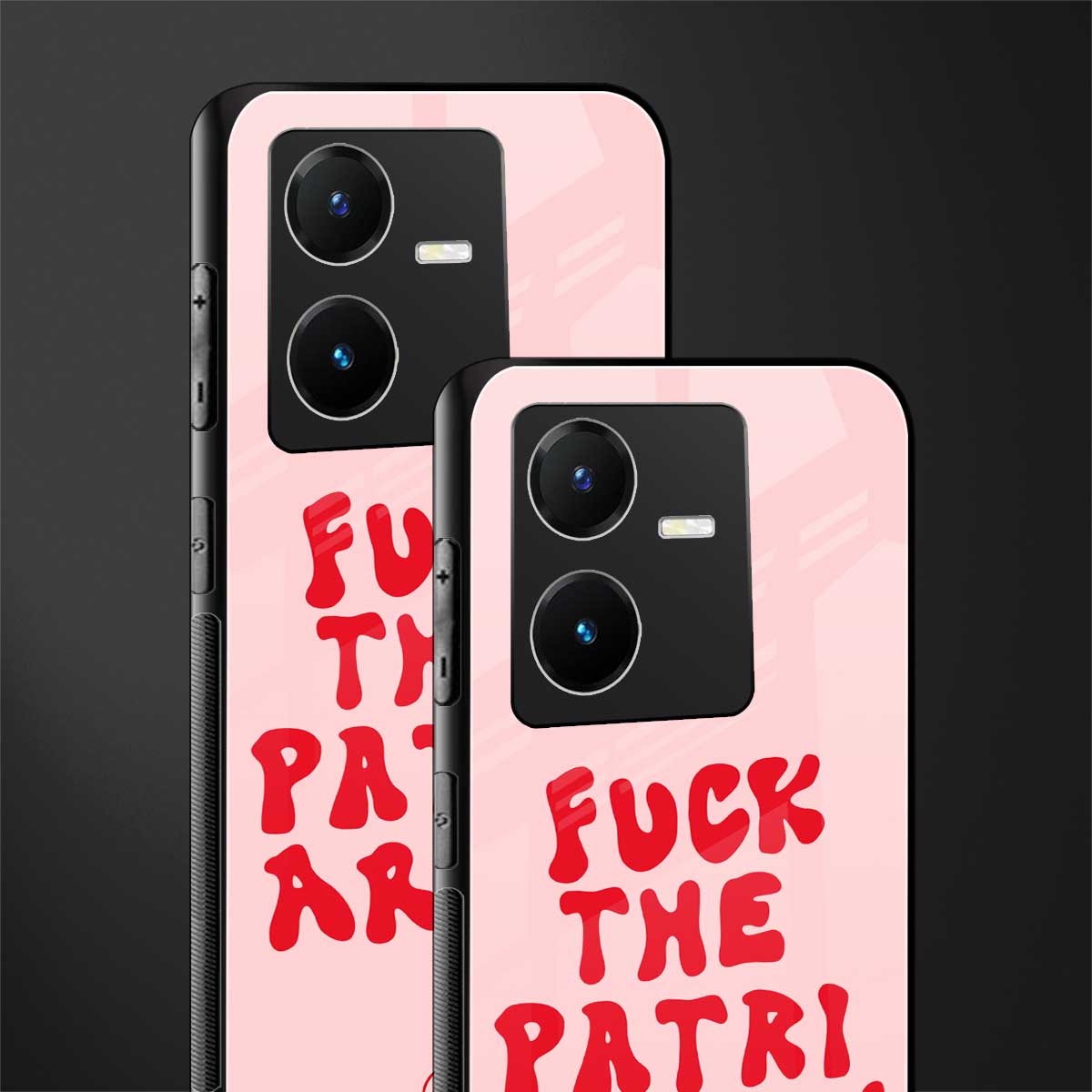 fuck the patriarchy back phone cover | glass case for vivo y22