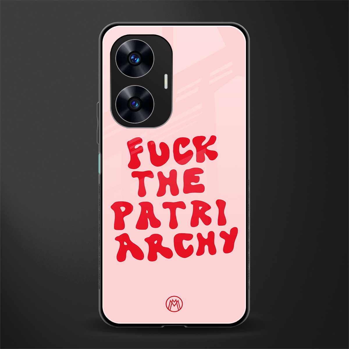 fuck the patriarchy back phone cover | glass case for realme c55