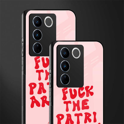 fuck the patriarchy back phone cover | glass case for vivo v27 pro 5g
