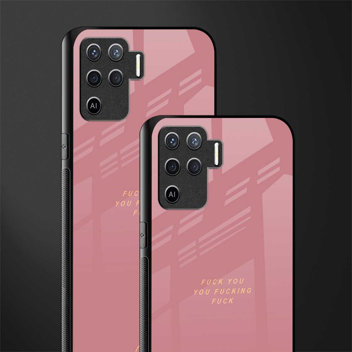 fuck you glass case for oppo f19 pro image-2