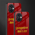 gangsters don't cry back phone cover | glass case for oppo f21 pro 5g
