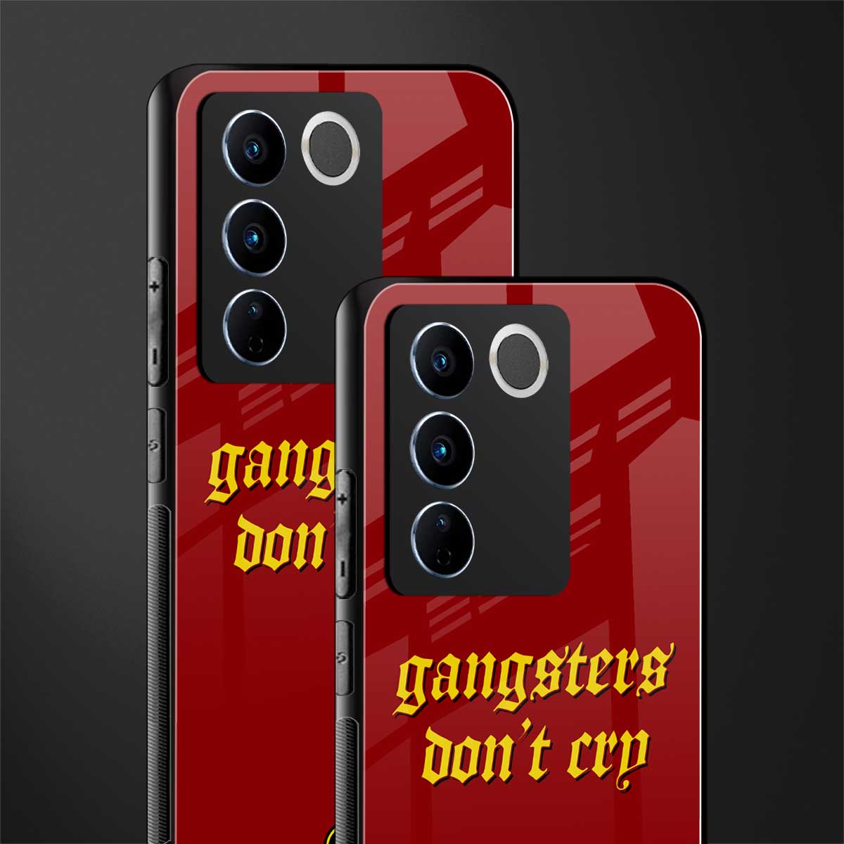 gangsters don't cry back phone cover | glass case for vivo v27 pro 5g