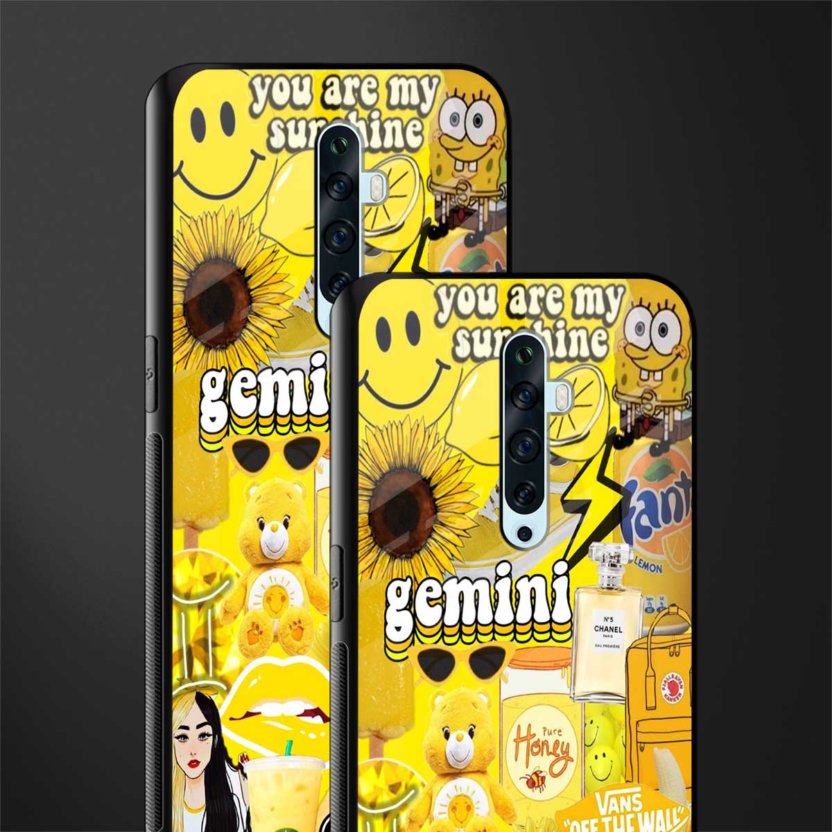 gemini aesthetic collage glass case for oppo reno 2f image-2