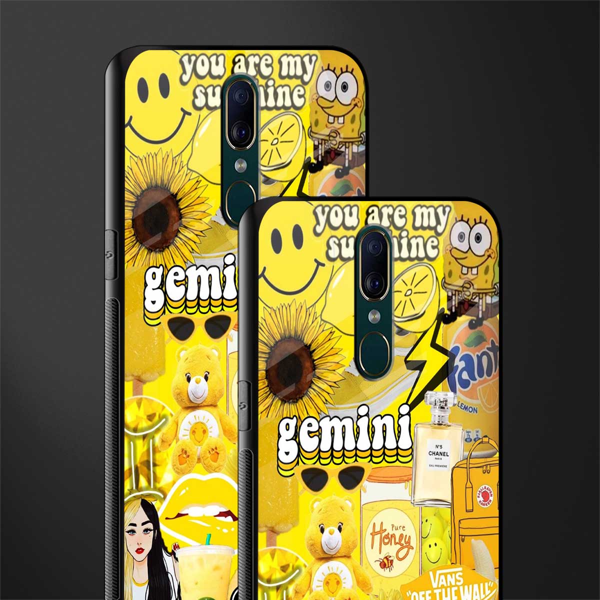 gemini aesthetic collage glass case for oppo f11 image-2