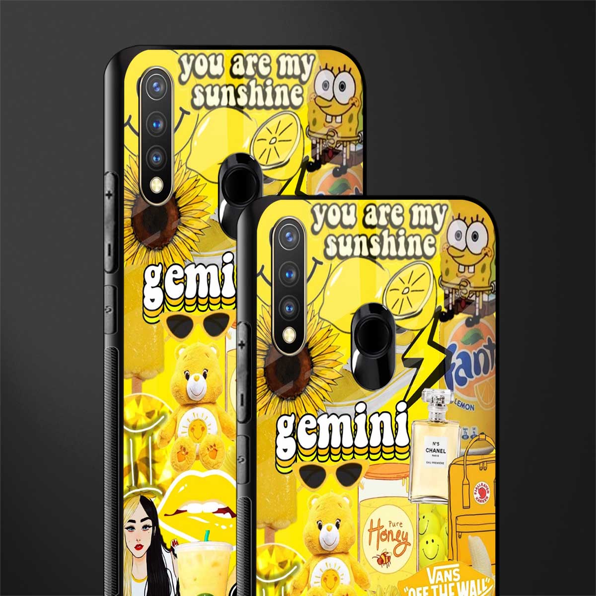 gemini aesthetic collage glass case for vivo y19 image-2