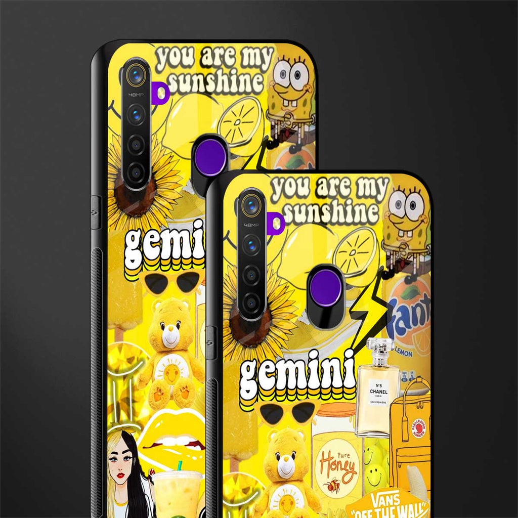 gemini aesthetic collage glass case for realme 5 image-2