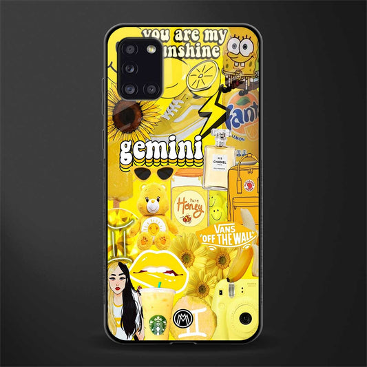 gemini aesthetic collage glass case for samsung galaxy a31 image