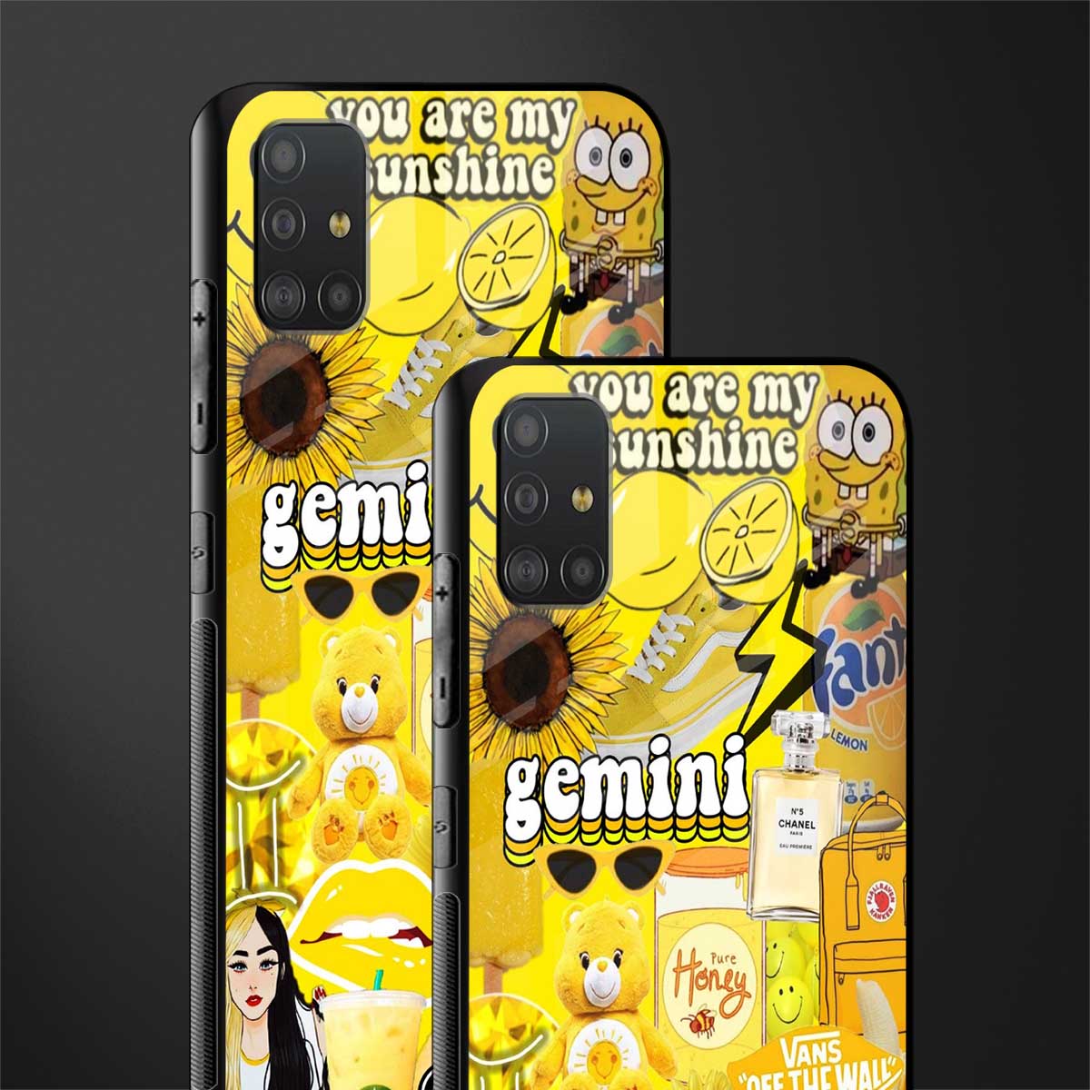 gemini aesthetic collage glass case for samsung galaxy a51 image-2