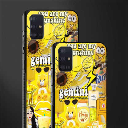 gemini aesthetic collage glass case for samsung galaxy a71 image-2