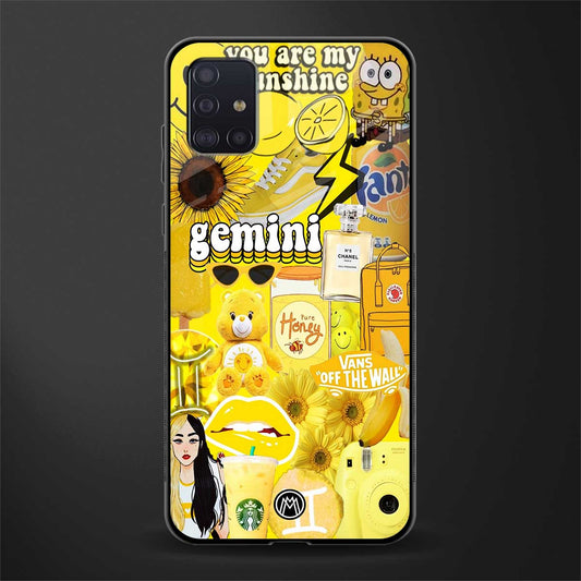 gemini aesthetic collage glass case for samsung galaxy a71 image