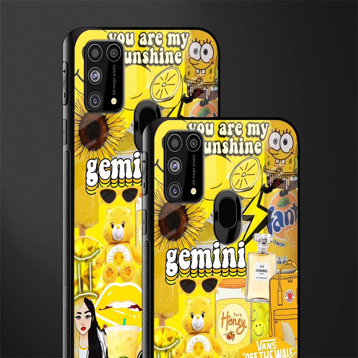gemini aesthetic collage glass case for samsung galaxy f41 image-2
