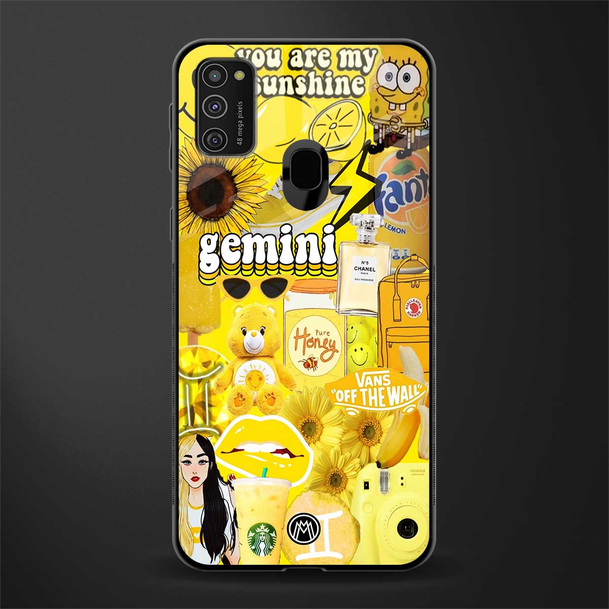 gemini aesthetic collage glass case for samsung galaxy m21 image