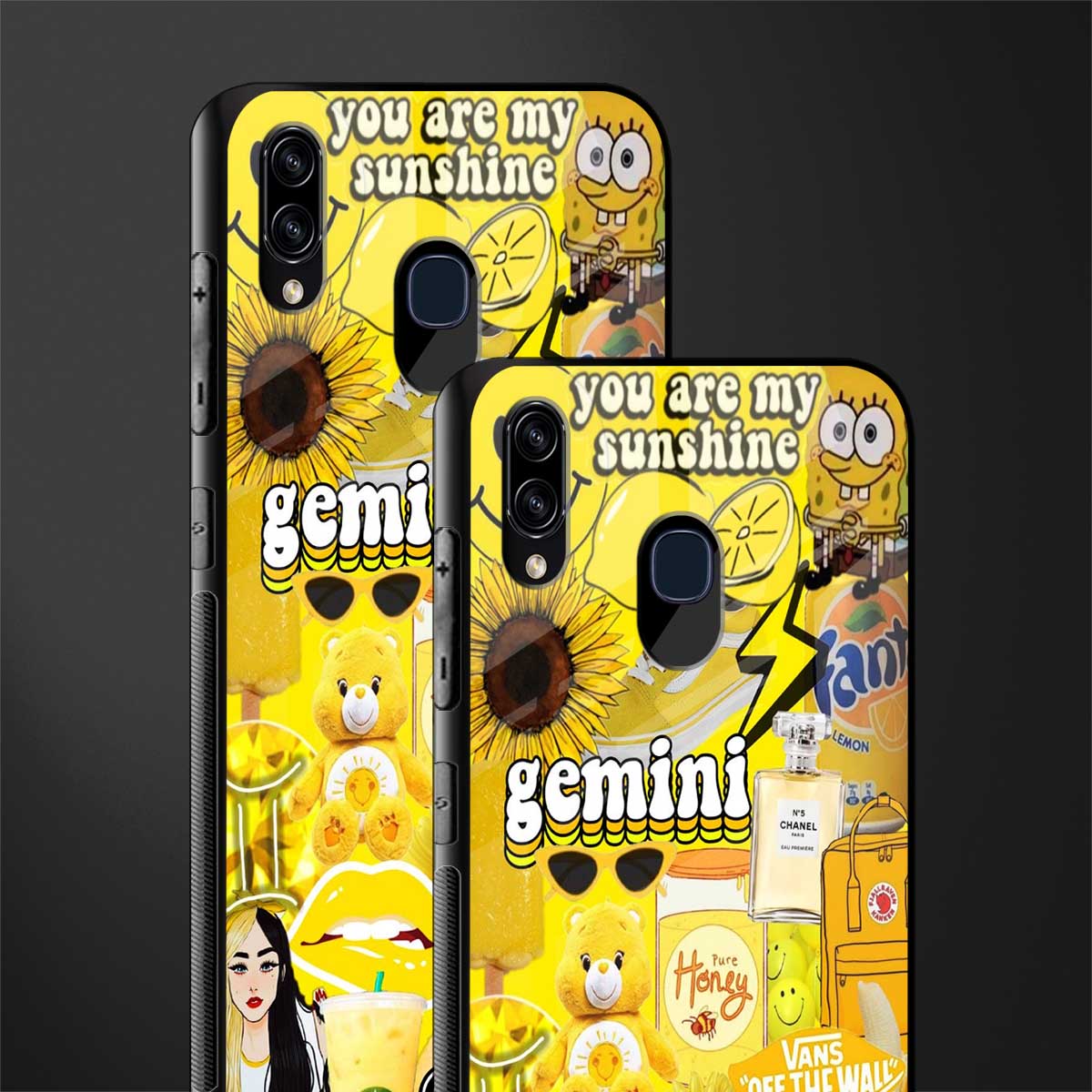 gemini aesthetic collage glass case for samsung galaxy a20 image-2