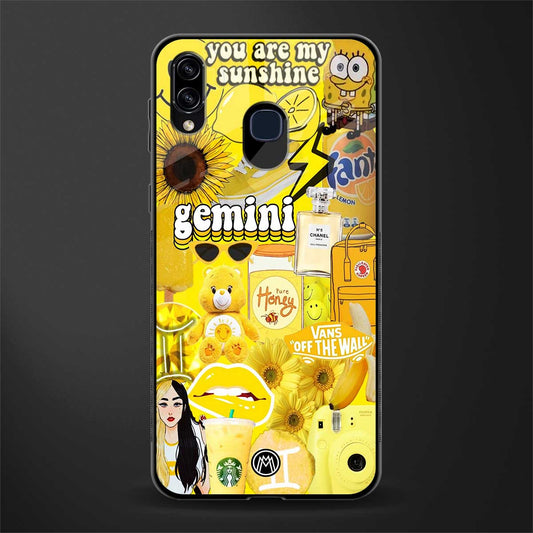 gemini aesthetic collage glass case for samsung galaxy a20 image