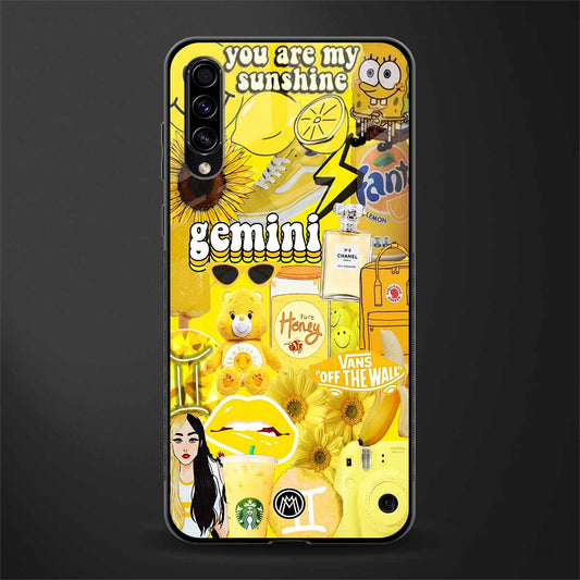 gemini aesthetic collage glass case for samsung galaxy a70 image