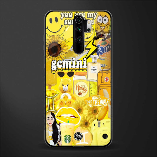 gemini aesthetic collage glass case for redmi note 8 pro image