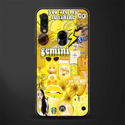 gemini aesthetic collage glass case for redmi y3 image