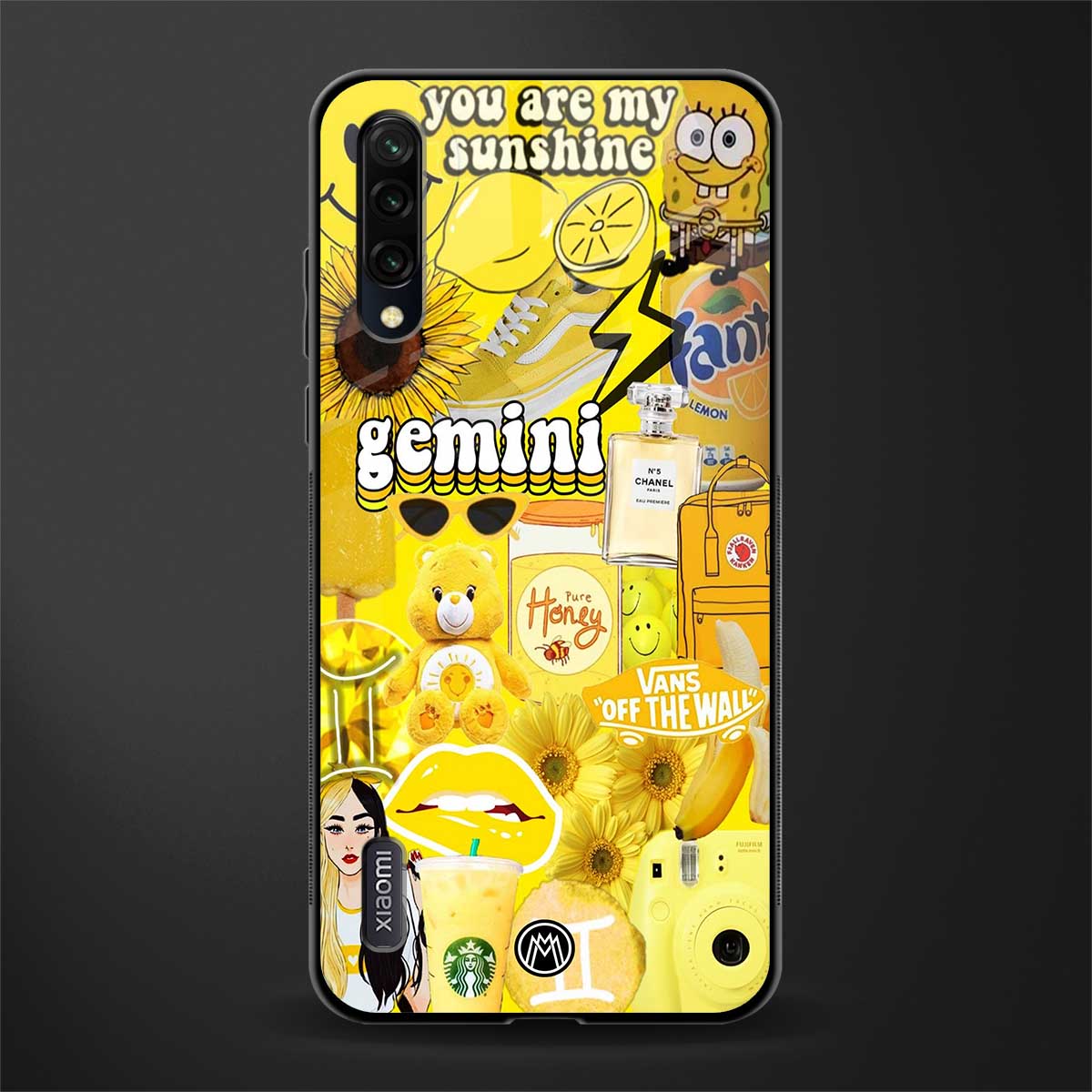 gemini aesthetic collage glass case for mi a3 redmi a3 image