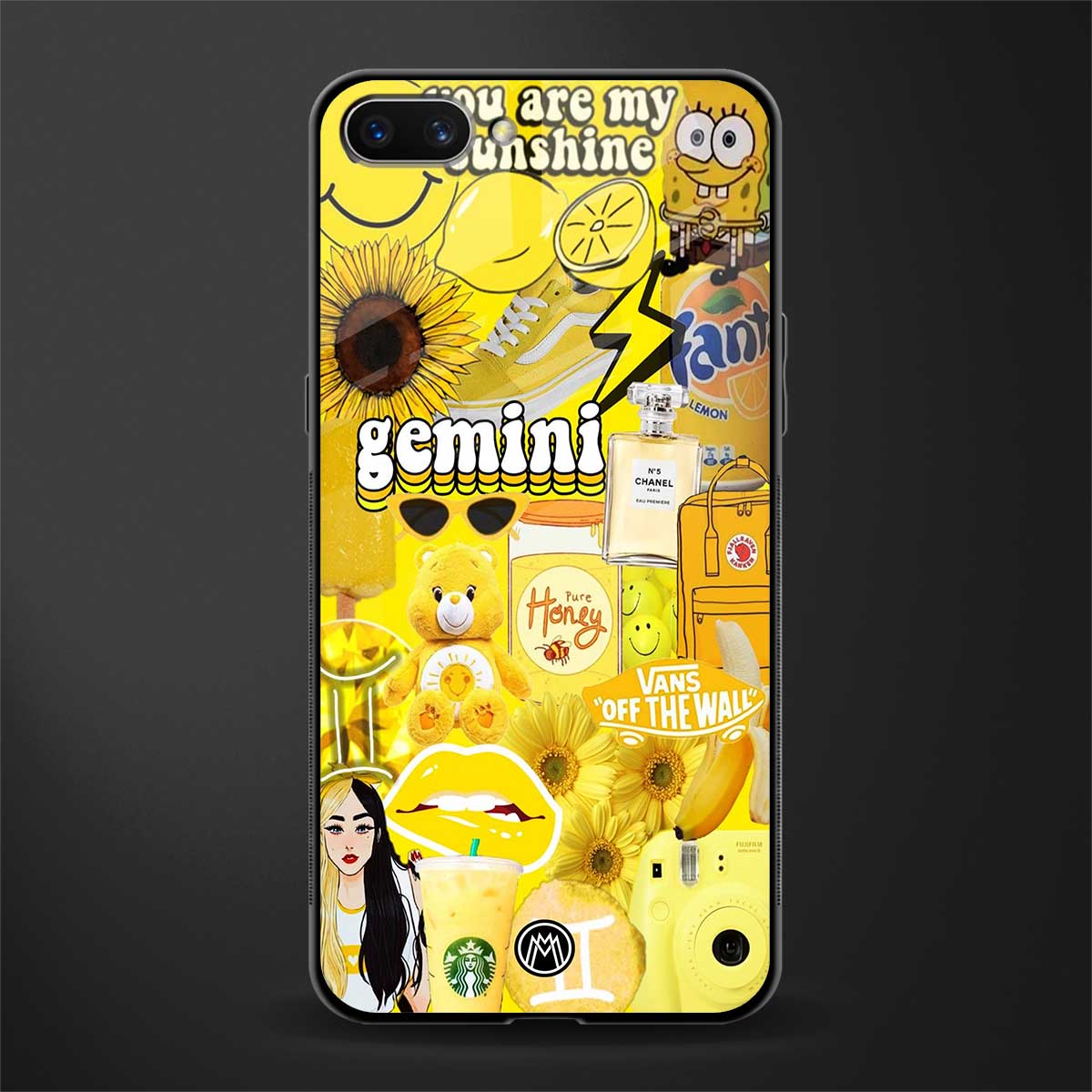gemini aesthetic collage glass case for oppo a3s image