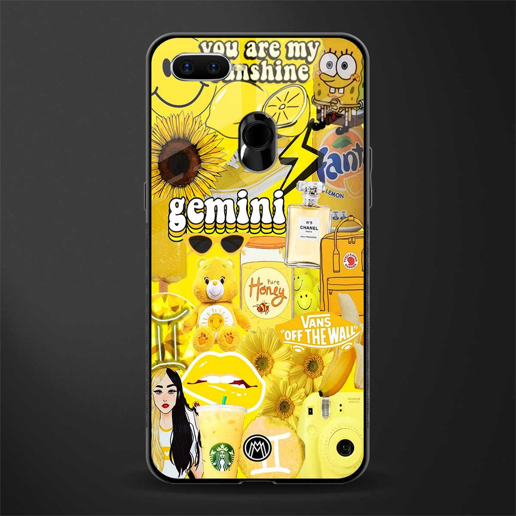 gemini aesthetic collage glass case for oppo a12 image