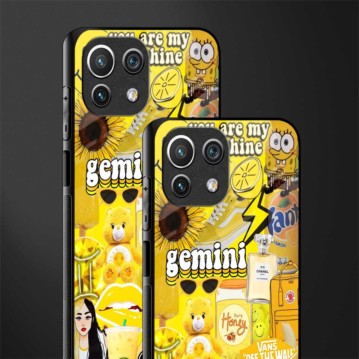 gemini aesthetic collage glass case for mi 11 lite image-2
