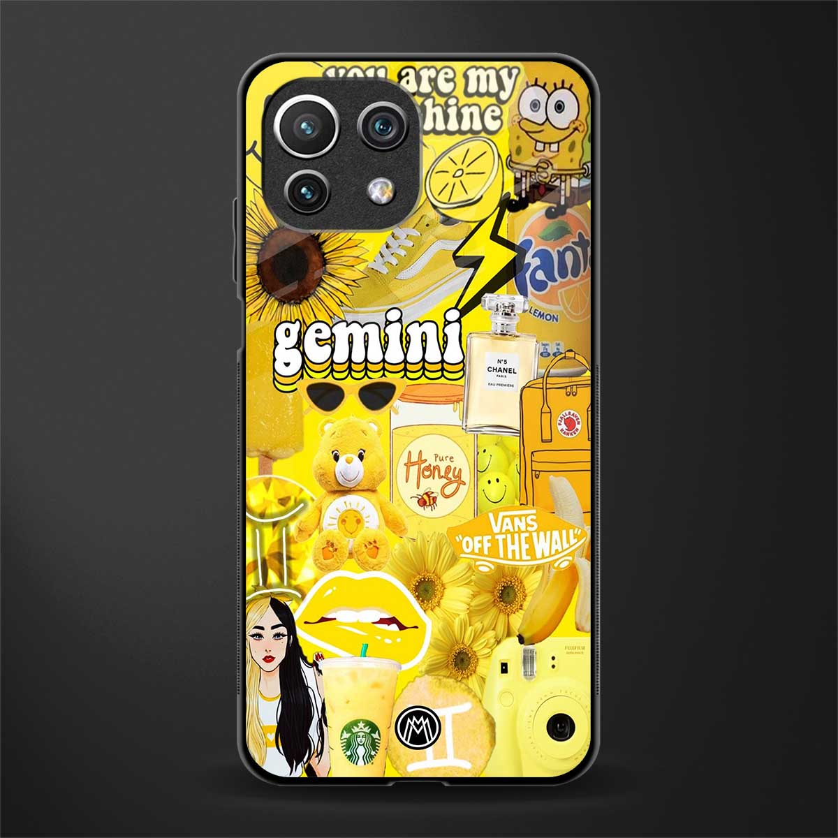 gemini aesthetic collage glass case for mi 11 lite image