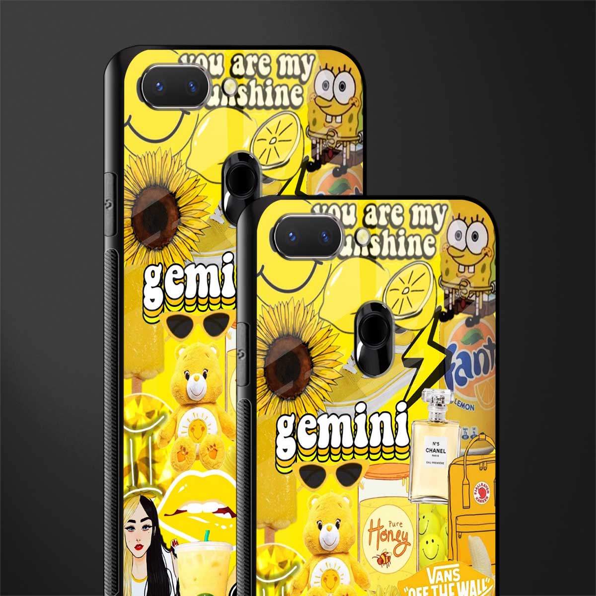 gemini aesthetic collage glass case for oppo a5 image-2