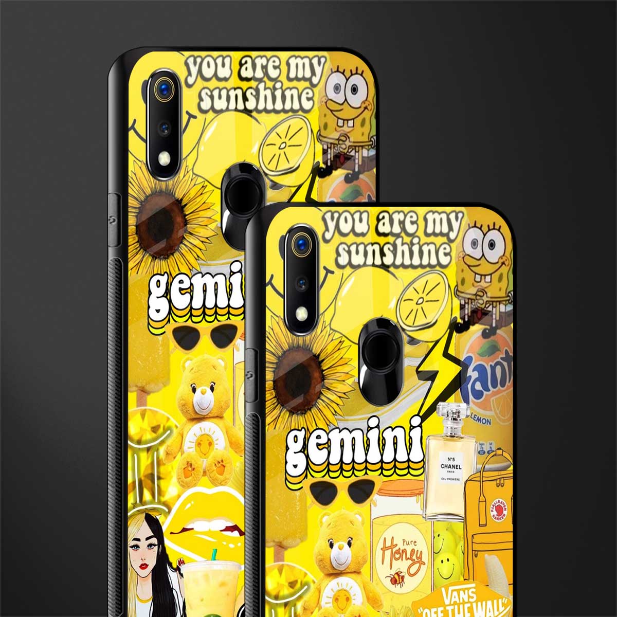 gemini aesthetic collage glass case for realme 3 pro image-2