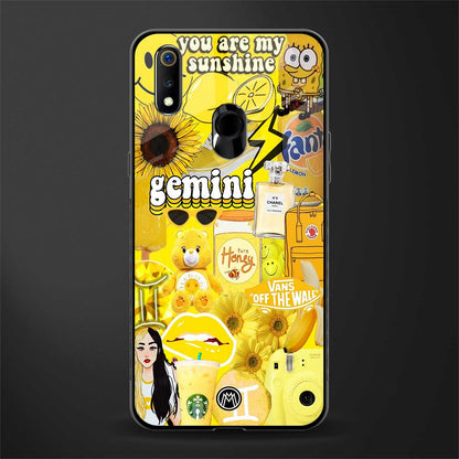 gemini aesthetic collage glass case for realme 3 pro image