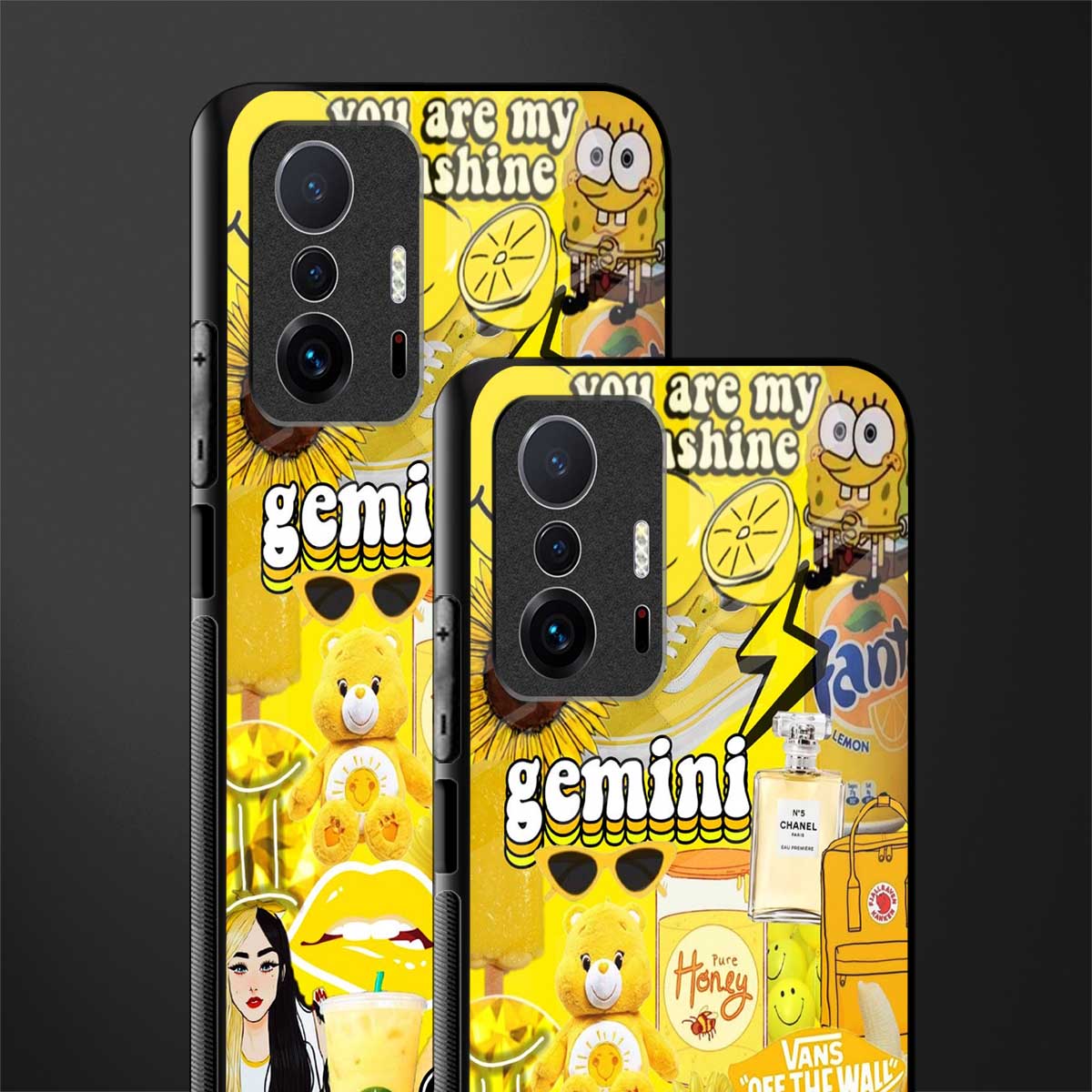 gemini aesthetic collage glass case for mi 11t pro 5g image-2