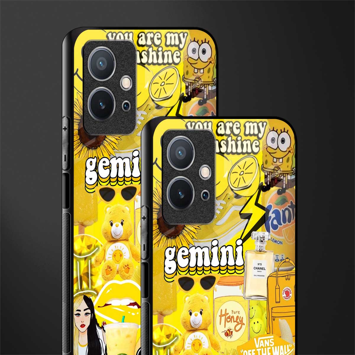 gemini aesthetic collage glass case for vivo t1 5g image-2
