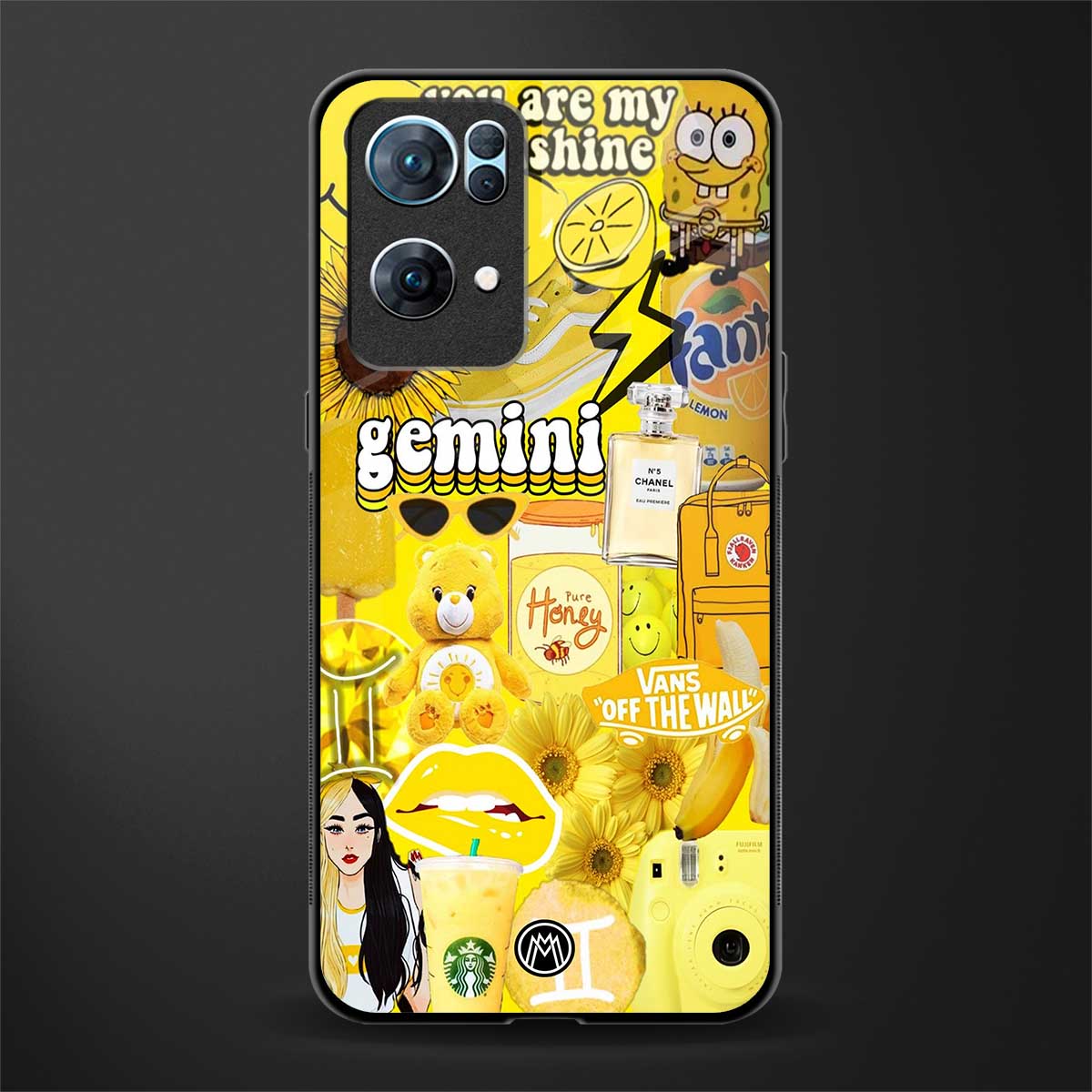 gemini aesthetic collage glass case for oppo reno7 pro 5g image