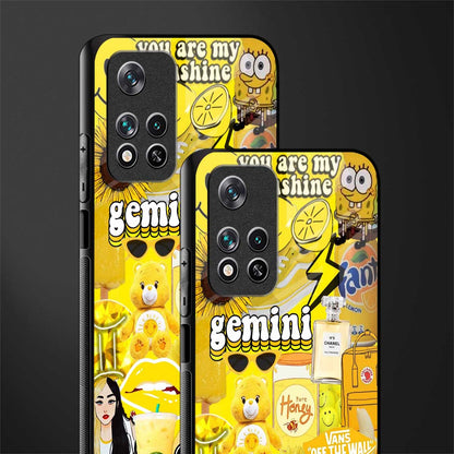 gemini aesthetic collage glass case for poco m4 pro 5g image-2