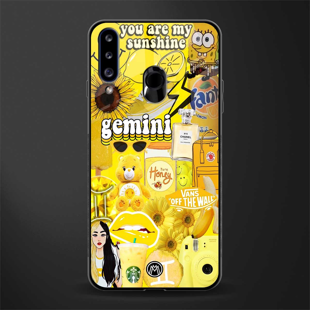 gemini aesthetic collage glass case for samsung galaxy a20s image