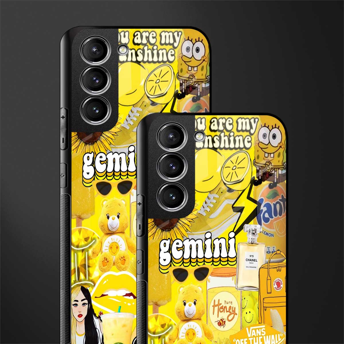 gemini aesthetic collage glass case for samsung galaxy s21 plus image-2